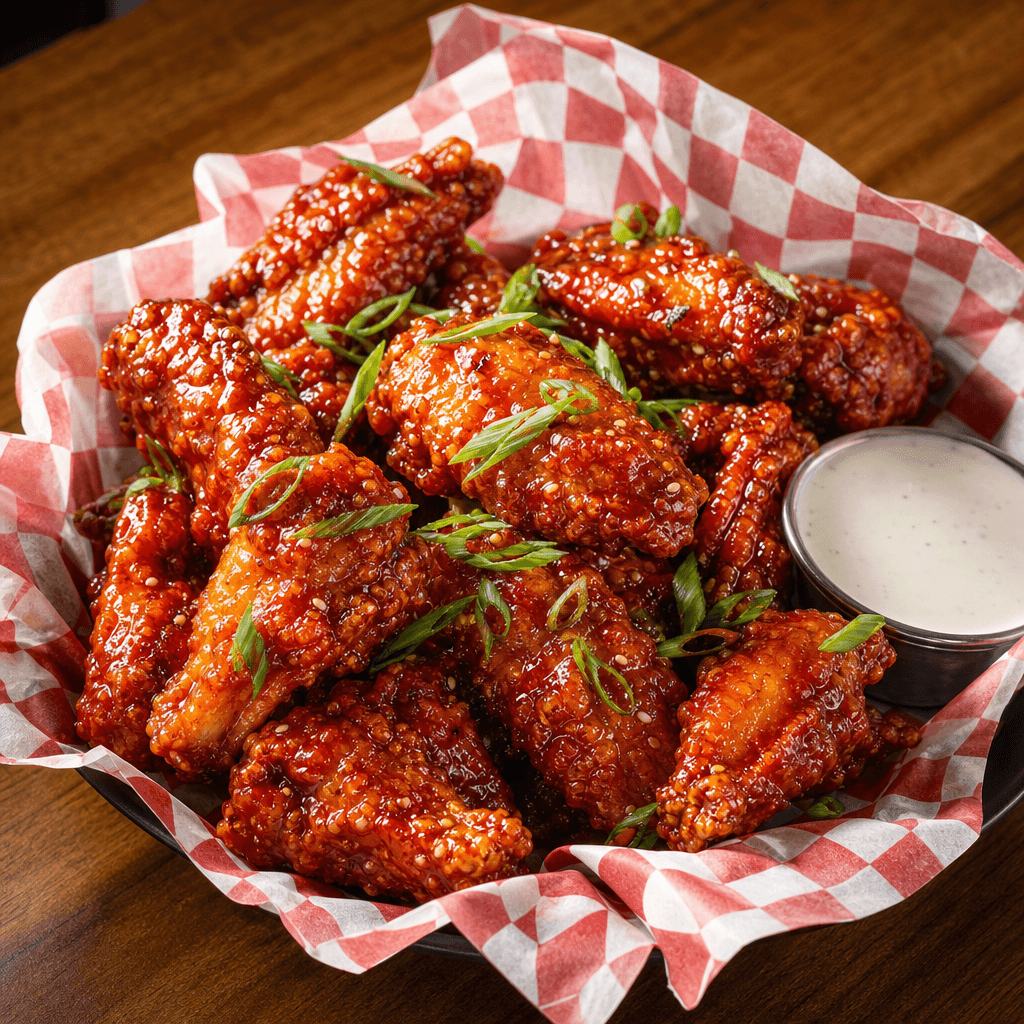 Gochujang-glazed wings